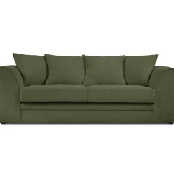 Mazzini Sofas Canapés^Canapé Quince Velours côtelé 3 Places vert - 182x92x80 cm