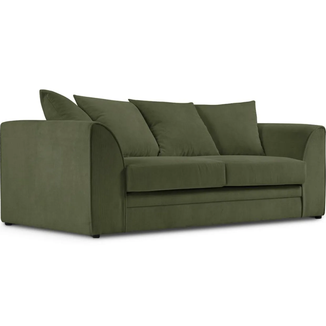 Mazzini Sofas Canapés^Canapé Quince Velours côtelé 3 Places vert - 182x92x80 cm