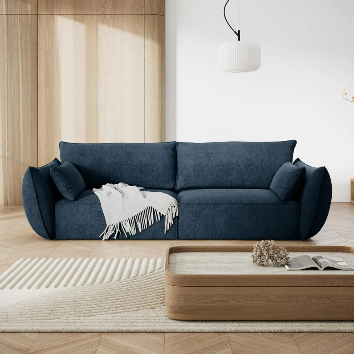 Mazzini Sofas Canapés^Canapé Vanda 3 Places bleu roi - 208x100x85 cm