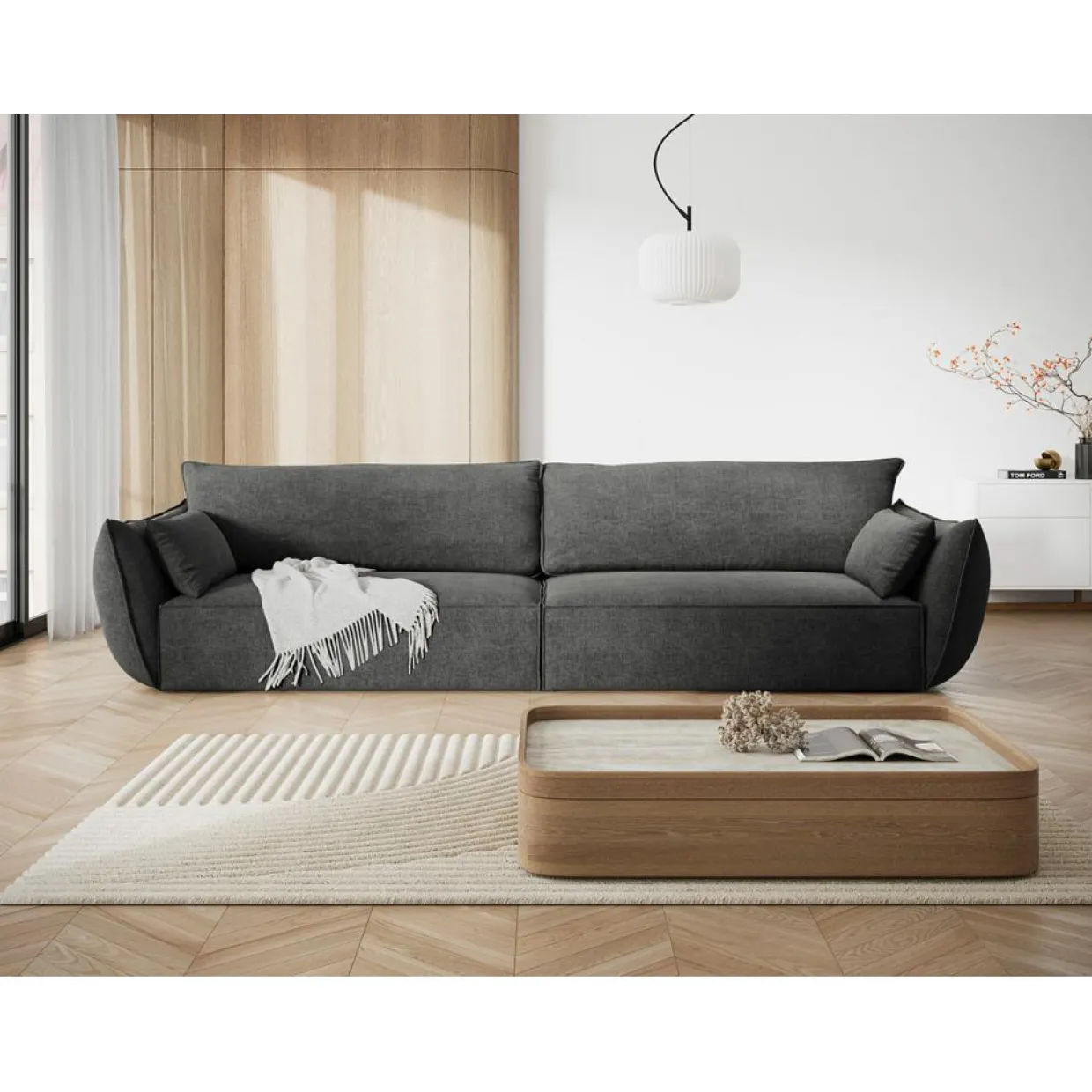 Canapé Vanda 4 Places gris foncé - 248x100x85 cm-Mazzini Sofas Hot
