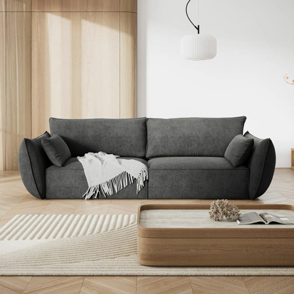 Mazzini Sofas Canapés^Canapé Vanda 3 Places gris - 208x100x85 cm