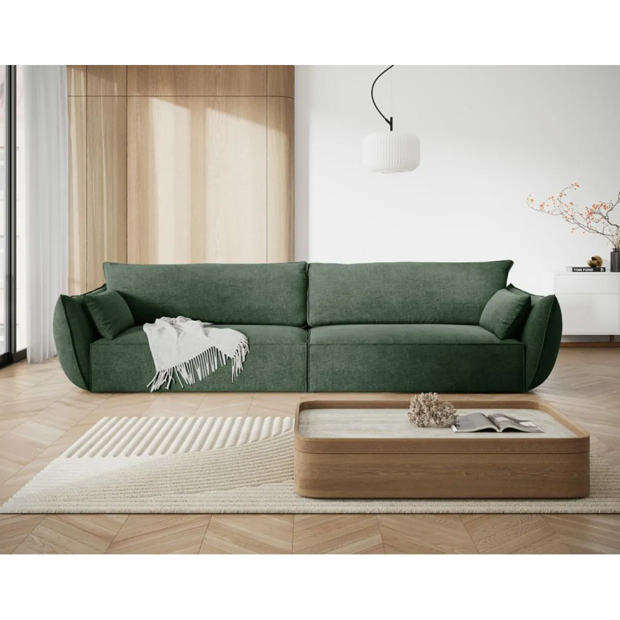 Canapé Vanda 4 Places vert bouteille - 248x100x85 cm-Mazzini Sofas Online