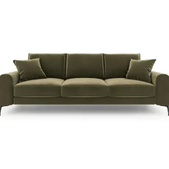 Mazzini Sofas Canapés^Canapé Velours 3 places Madara vert - 222x102x90 cm