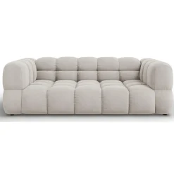 Canapé Velours Aster 3 Places ivoire - 214x102x75 cm-Mazzini Sofas Clearance