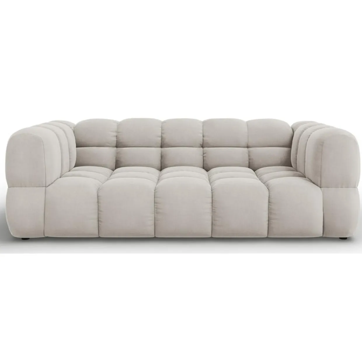 Canapé Velours Aster 3 Places ivoire - 214x102x75 cm-Mazzini Sofas Clearance