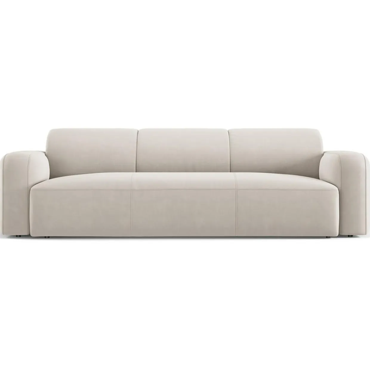 Canapé Velours Jasmin 3 Places beige - 235x95x72 cm-Mazzini Sofas Clearance
