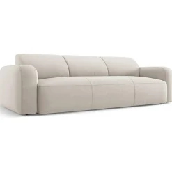 Canapé Velours Jasmin 3 Places beige - 235x95x72 cm-Mazzini Sofas Clearance
