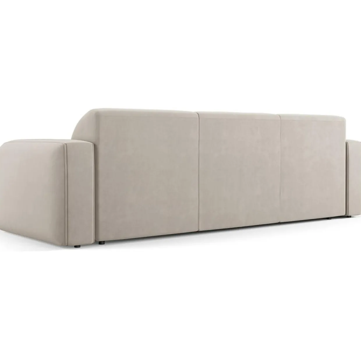 Canapé Velours Jasmin 3 Places beige - 235x95x72 cm-Mazzini Sofas Clearance