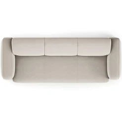 Canapé Velours Jasmin 3 Places beige - 235x95x72 cm-Mazzini Sofas Clearance