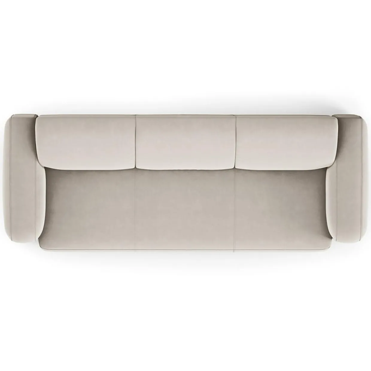 Canapé Velours Jasmin 3 Places beige - 235x95x72 cm-Mazzini Sofas Clearance