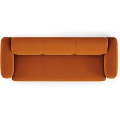 Canapé Velours Jasmin 3 Places terracotta - 235x95x72 cm-Mazzini Sofas Outlet