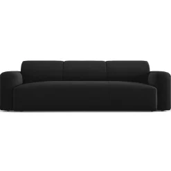 Mazzini Sofas Canapés^Canapé Velours Jasmin 3 Places noir - 235x95x72 cm