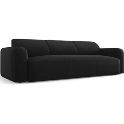 Mazzini Sofas Canapés^Canapé Velours Jasmin 3 Places noir - 235x95x72 cm