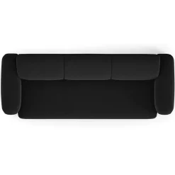 Mazzini Sofas Canapés^Canapé Velours Jasmin 3 Places noir - 235x95x72 cm