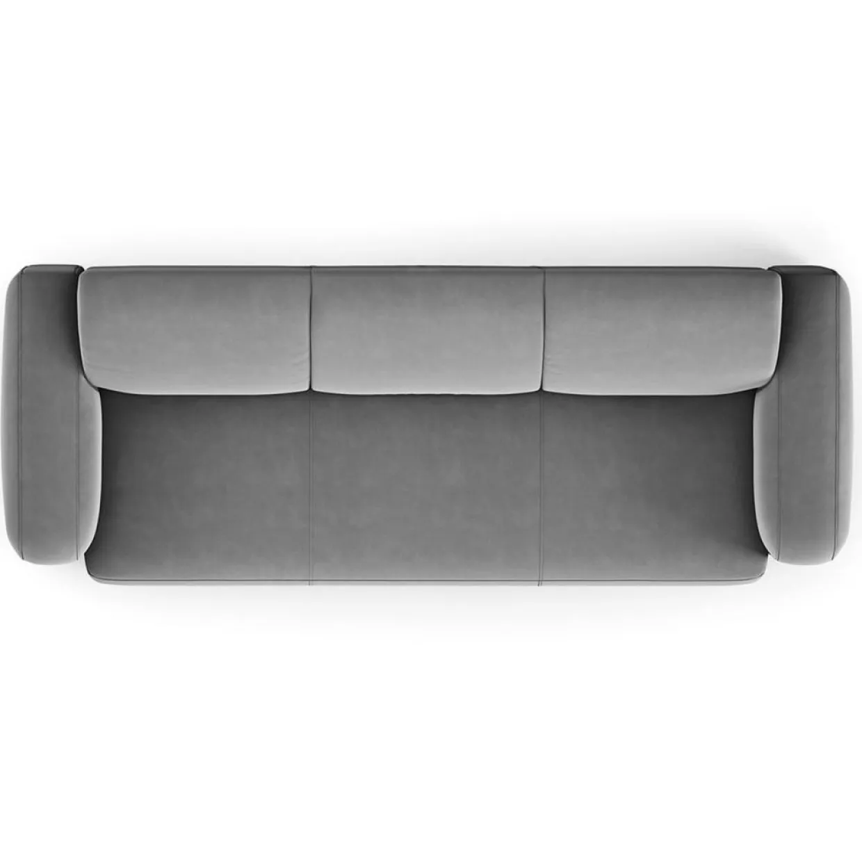 Mazzini Sofas Canapés^Canapé Velours Jasmin 3 Places gris - 235x95x72 cm