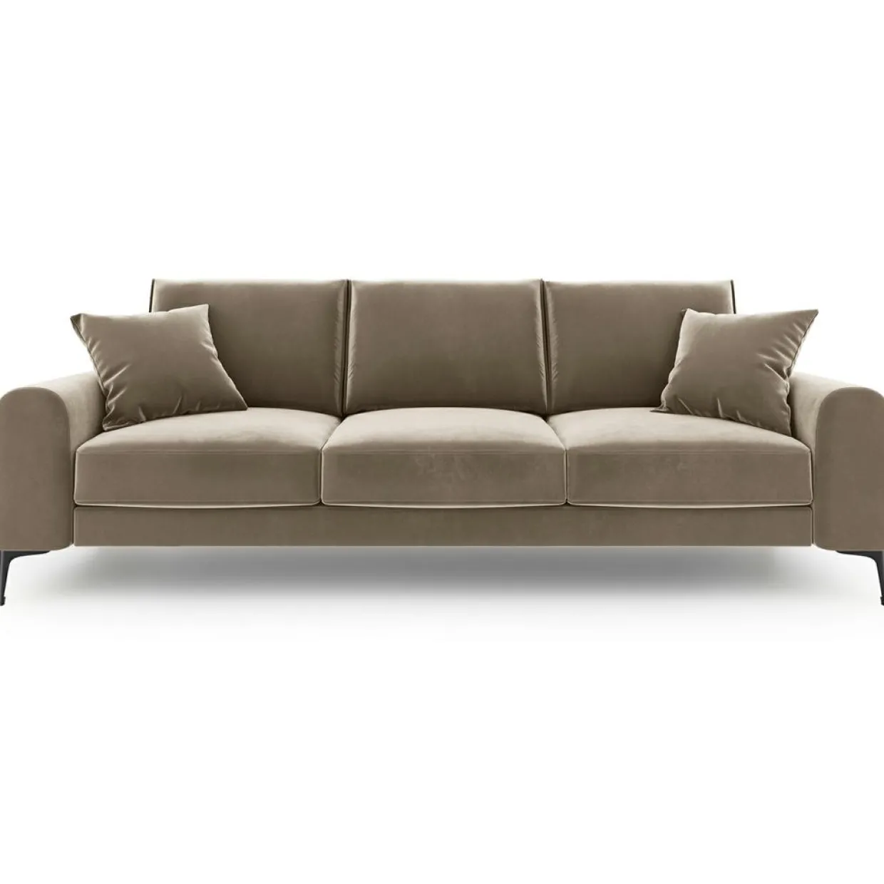 Canapé Velours Madara beige - 222x102x90 cm-Mazzini Sofas Best