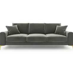 Canapé Velours Madara gris - 237x102x90 cm-Mazzini Sofas New