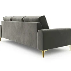 Canapé Velours Madara gris - 237x102x90 cm-Mazzini Sofas New