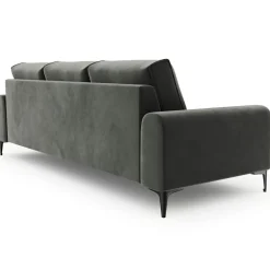 Canapé Velours Madara gris foncé - 222x102x90 cm-Mazzini Sofas Outlet