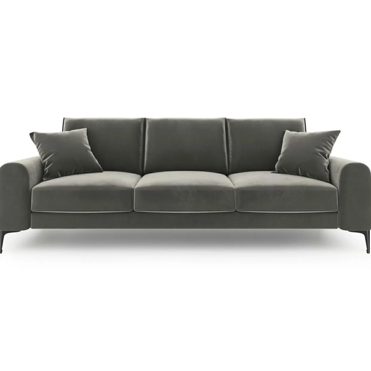 Mazzini Sofas Canapés^Canapé Velours Madara gris - 222x102x90 cm