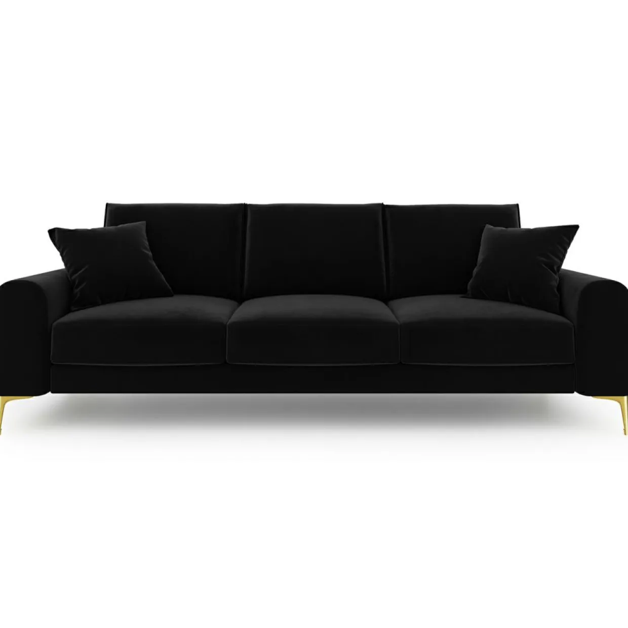 Canapé Velours Madara noir - 222x102x90 cm-Mazzini Sofas Best