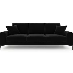 Mazzini Sofas Canapés^Canapé Velours Madara noir - 222x102x90 cm