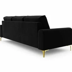 Canapé Velours Madara noir - 237x102x90 cm-Mazzini Sofas Best