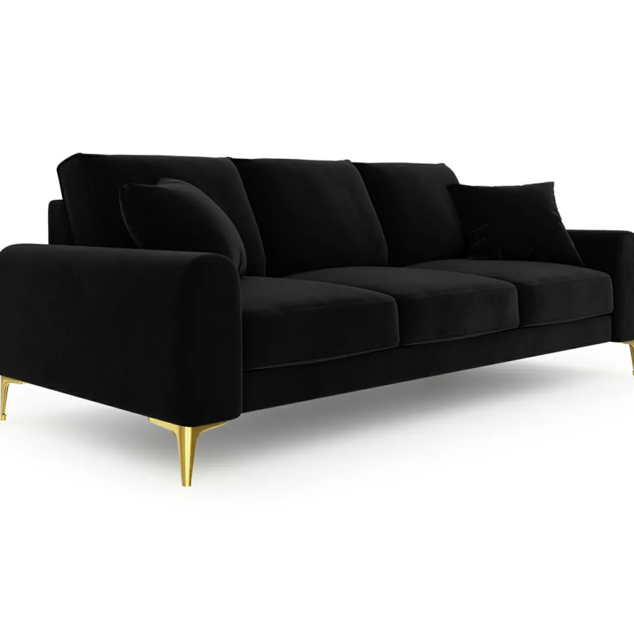 Canapé Velours Madara noir - 237x102x90 cm-Mazzini Sofas Best