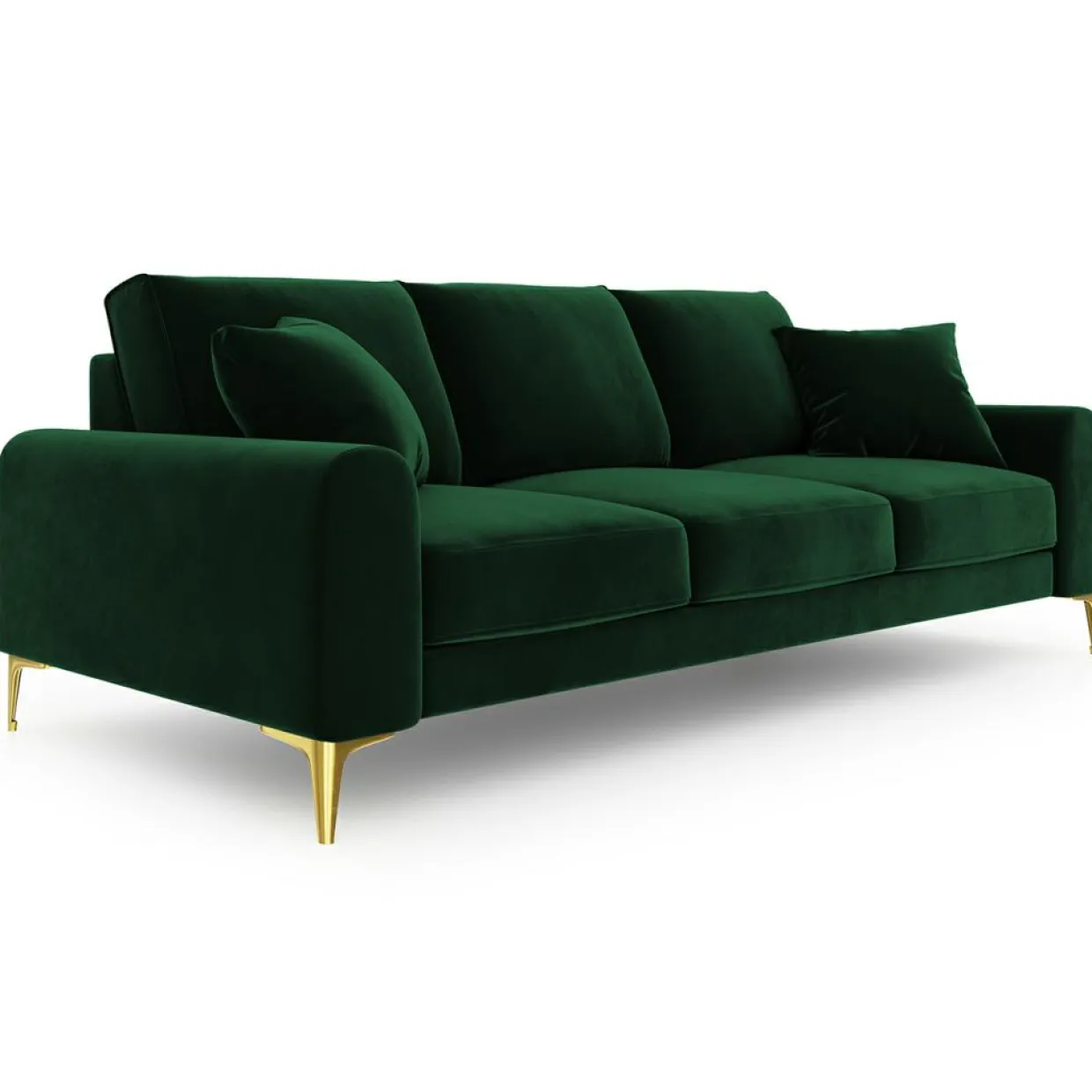 Canapé Velours Madara vert bouteille - 237x102x90 cm-Mazzini Sofas New