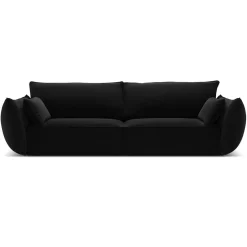 Mazzini Sofas Canapés^Canapé Velours Vanda 3 Places noir - 208x100x85 cm