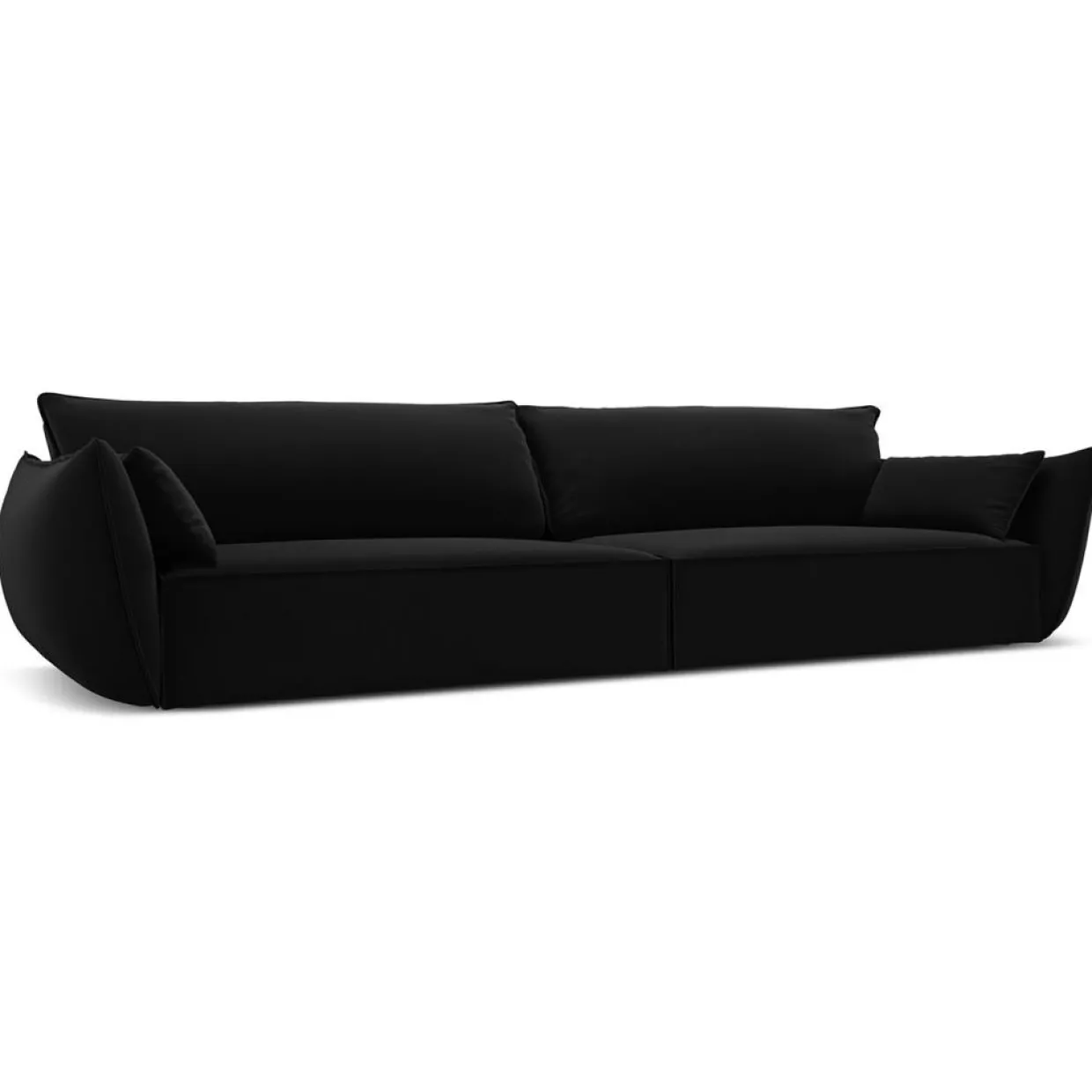 Mazzini Sofas Canapés^Canapé Velours Vanda 4 Places noir - 248x100x85 cm