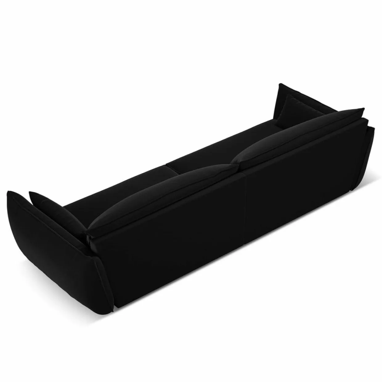 Mazzini Sofas Canapés^Canapé Velours Vanda 4 Places noir - 248x100x85 cm