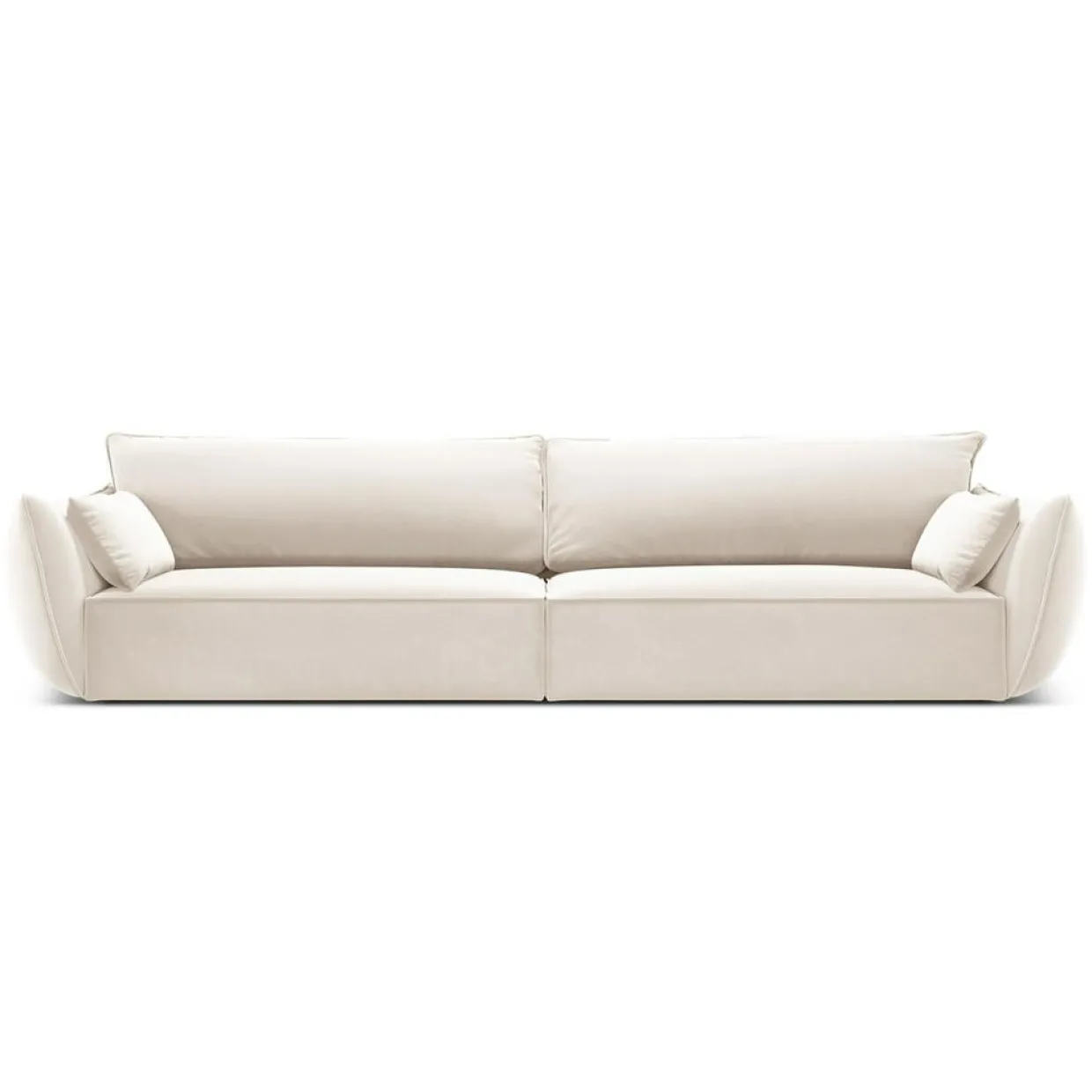 Canapé Velours Vanda 4 Places beige clair - 248x100x85 cm-Mazzini Sofas Discount
