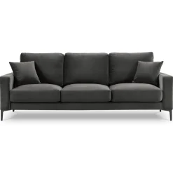 Canapé Velours Venus 3 Places gris - 220x92x90 cm-Mazzini Sofas Hot