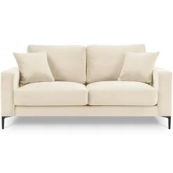 Canapé Velours Venus 2 Places beige clair - 158x92x90 cm-Mazzini Sofas Discount