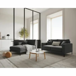 Canapé Velours Venus 2 Places gris - 158x92x90 cm-Mazzini Sofas New
