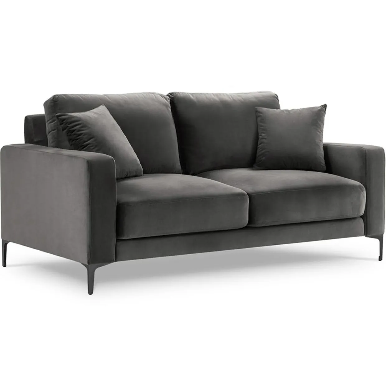 Canapé Velours Venus 2 Places gris - 158x92x90 cm-Mazzini Sofas New