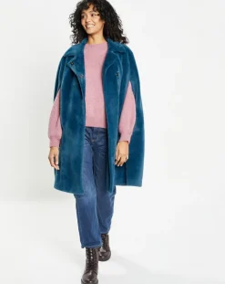 Cape en Fausse Fourrure Mimi bleue-Lou Andrea Best