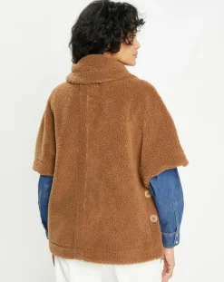 Cape en Fausse Fourrure marron-Lou Andrea Clearance