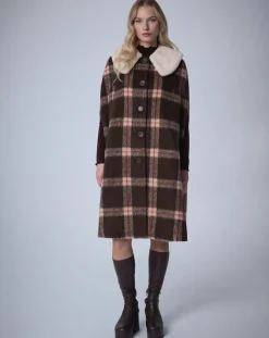 Cape en Laine mélangée Pilou Tartan unique-Manoush Sale