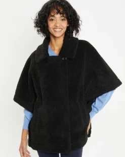 Cape réversible en Fausse Fourrure Mont noire-Lou Andrea Outlet