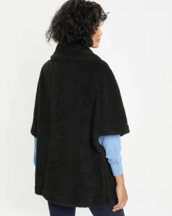 Cape réversible en Fausse Fourrure Mont noire-Lou Andrea Outlet