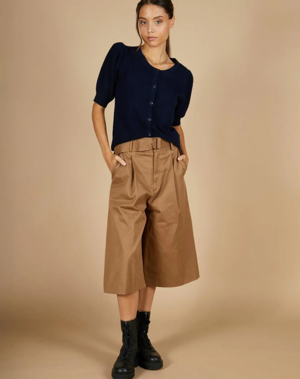 Cardigan 100% Cachemire Claire manches ballon nuit-Cashmere Tribu Online