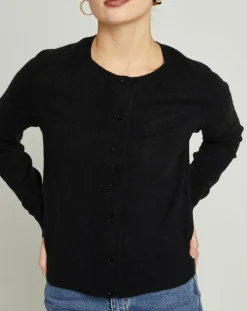 Cardigan 100% Cachemire Sonia noir-MAX&MOI Hot