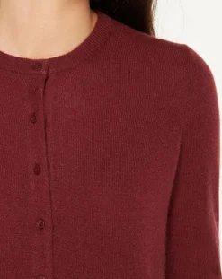 Cardigan 100% Cachemire Yacao col rond rouge foncé-Galeries Lafayette Sale