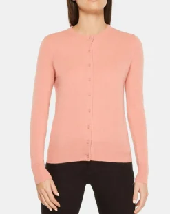 Cardigan 100% Cachemire Yacao col rond rose saumon-Galeries Lafayette