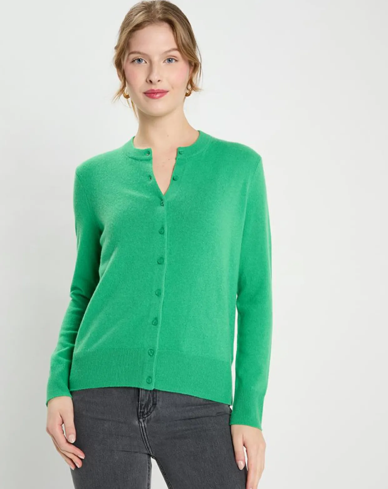 Cardigan 100% Cachemire Zacao vert emeraude-Galeries Lafayette Clearance