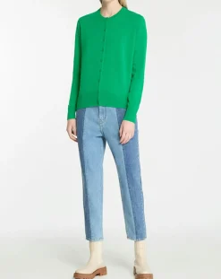 Cardigan 100% Cachemire Zacao vert emeraude-Galeries Lafayette Clearance
