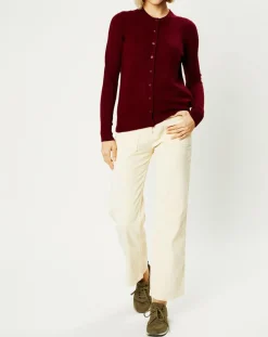 Femme Galeries Lafayette Gilets Et Cardigans^Cardigan 100% Cachemire Zacao col rond rouge foncé