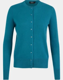 Femme Galeries Lafayette Gilets Et Cardigans^Cardigan 100% Cachemire Zacao col rond bleu/vert